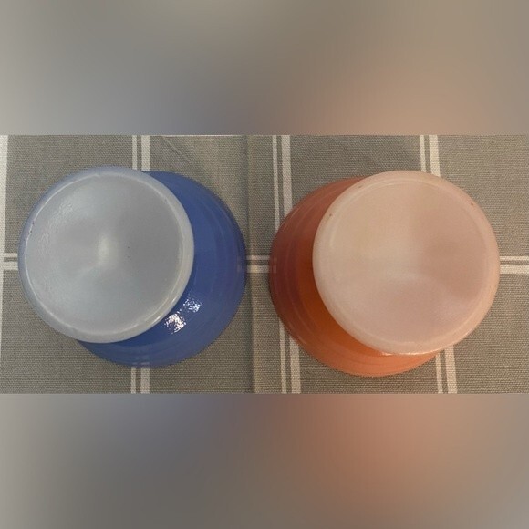 Vintage Hazel Atlas Moderntone Platonite Pastel Footed Dessert Sorbet Glass Dish - Picture 3 of 5